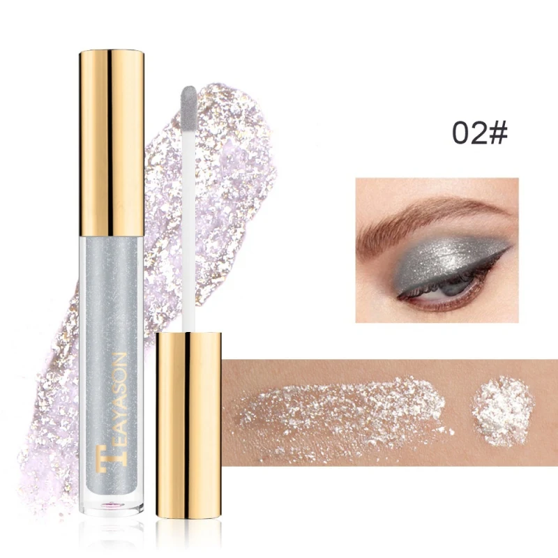 2 8 Colors Shiny Liquid Eyeshadow Liquid Eye Shadow Makeup Highlight Shimmer Eye Make Up Eye Cosmetic - Цвет: 2
