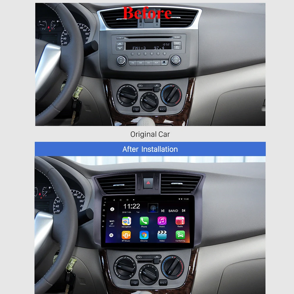 Автомобильный мультимедийный плеер easteregg 2 Din Android GPS для Nissan Sylphy/Sentra (Северная