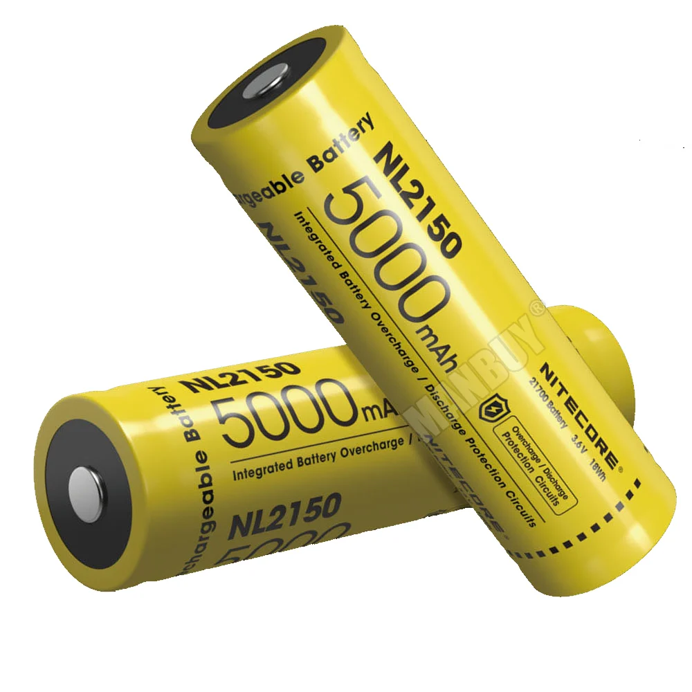 1 шт. NITECORE 21700 Батарея 3 6 V ионно-литиевая Перезаряжаемые батарея 18Wh 8A 5000 мА/ч NL2150