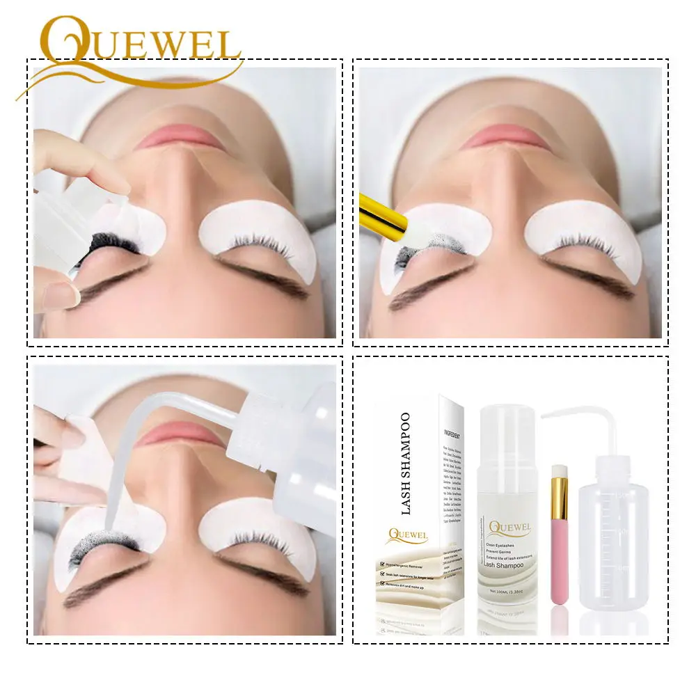 Пенка для наращивания ресниц Quewel средство очистки пена эффективное снятия