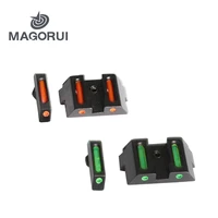 magorui tactical front rear fiber optic combat sight fit for glock standard models for pistols for real weapon equipment
