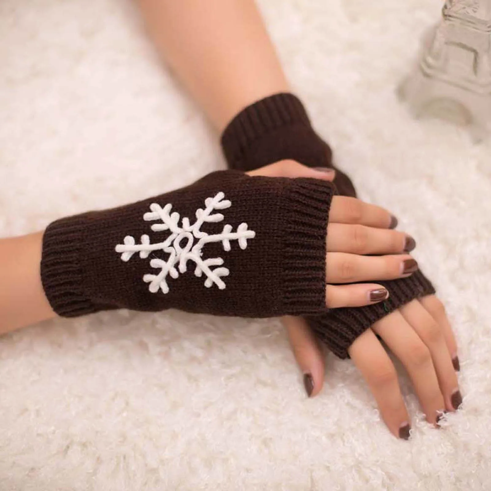 

Knitted Long Hand Gloves Women's Warm Christmas Winter Gloves Fingerless Gloves For Women Girl Guantes Invierno Mujer Luvas