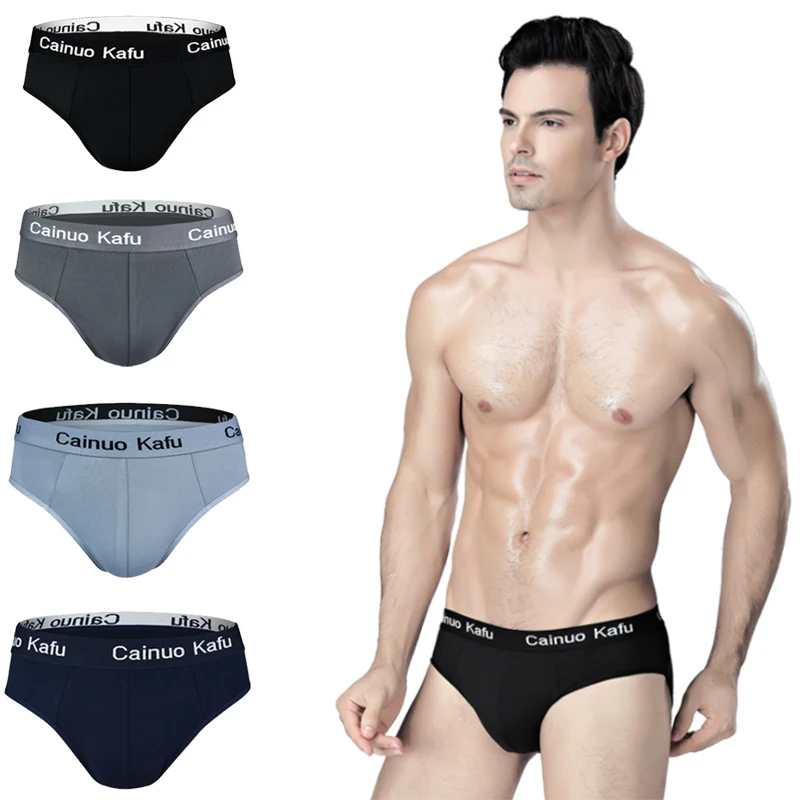 New Men Briefs Sexy Fashion Lingerie 4Pcs Shorts Solid Larger Over Size L-5L Boys Underpanties