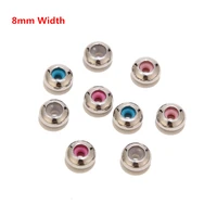20pcs 8mm stainless steel stopper beads insert silicone positioning spacer beads for diy crafts jewelry making charm bracelets