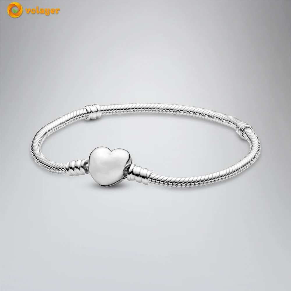 

Volayer 925 Sterling Silver Bracelet Heart Snake Chain Bracelets Friendship Bangles for Women Jewelry Making Birthday Gift