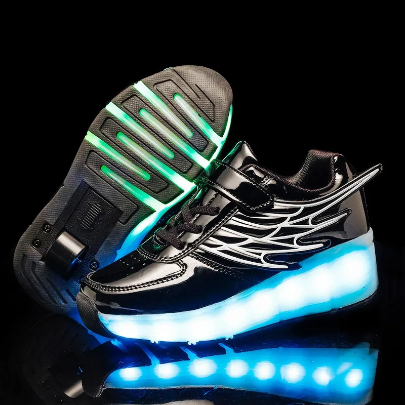 Детские кроссовки с колесиками модная обувь для роликовых коньков со