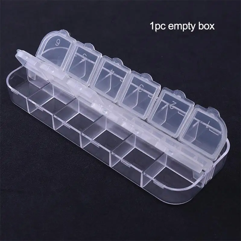 1pc empty box 12 сеток/коробка красочные хрустальные стразы для дизайна ногтей акриловые камни для ногтей плоские блестящие наконечники 3D украшения для ногтей - Цвет: 1pc empty box