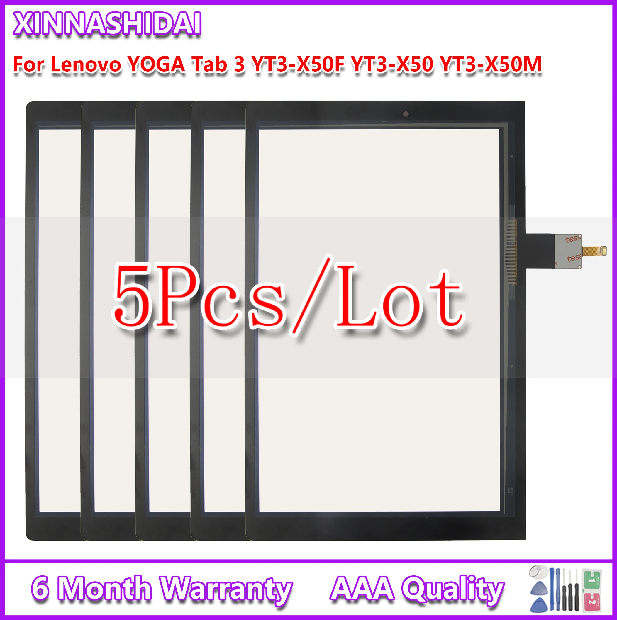 

5PCS/New Digitizer Glass For Lenovo YOGA Tab 3 YT3-X50 YT3-X50F YT3-X50M YT3-X50L Touch Screen