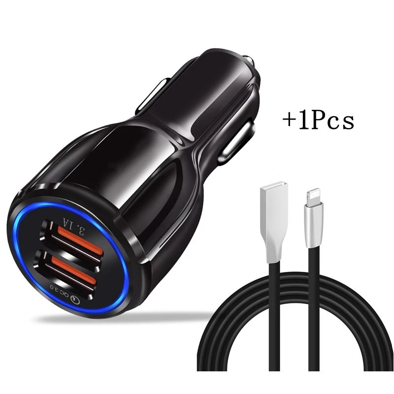 For iPhone Олаф автомобильное USB зарядное устройство Быстрая зарядка 3,0 2,0 зарядное устройство для мобильного телефона 2 порта USB быстрое автомобильное зарядное устройство для iPhone samsung планшета автомобильное зарядное устройство - Тип штекера: For iPhone