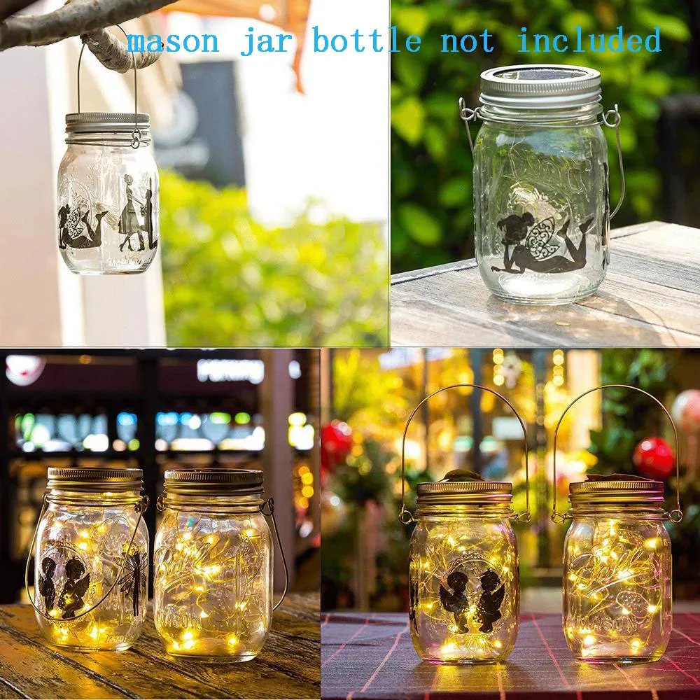 2 м светодиодный Солнечная бутылка Фея струнный светильник Mason Jar Ночной для