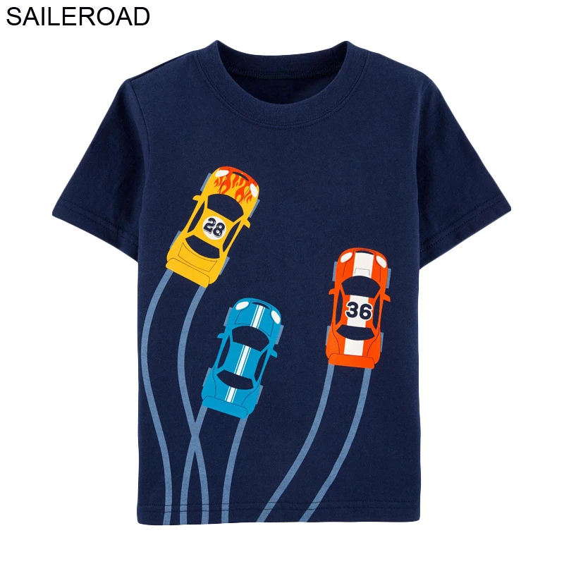 

SAILEROAD Boys Shirts Motorcycle Race Cars Print Baby Tops Shirts Summer Children T-Shirts for Kids Clothes Cotton