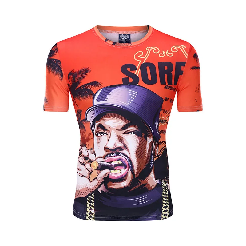 

Гавайская Пляжная футболка для мужчин 2021 летняя модная уличная одежда в стиле хип-хоп оранжевые футболки с принтом Harajuku Повседневная футбо...