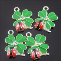 10pcs alloy enamel ladybug charms drop oil ladybird pendant for necklace bracelet earrings jewelry making accessory