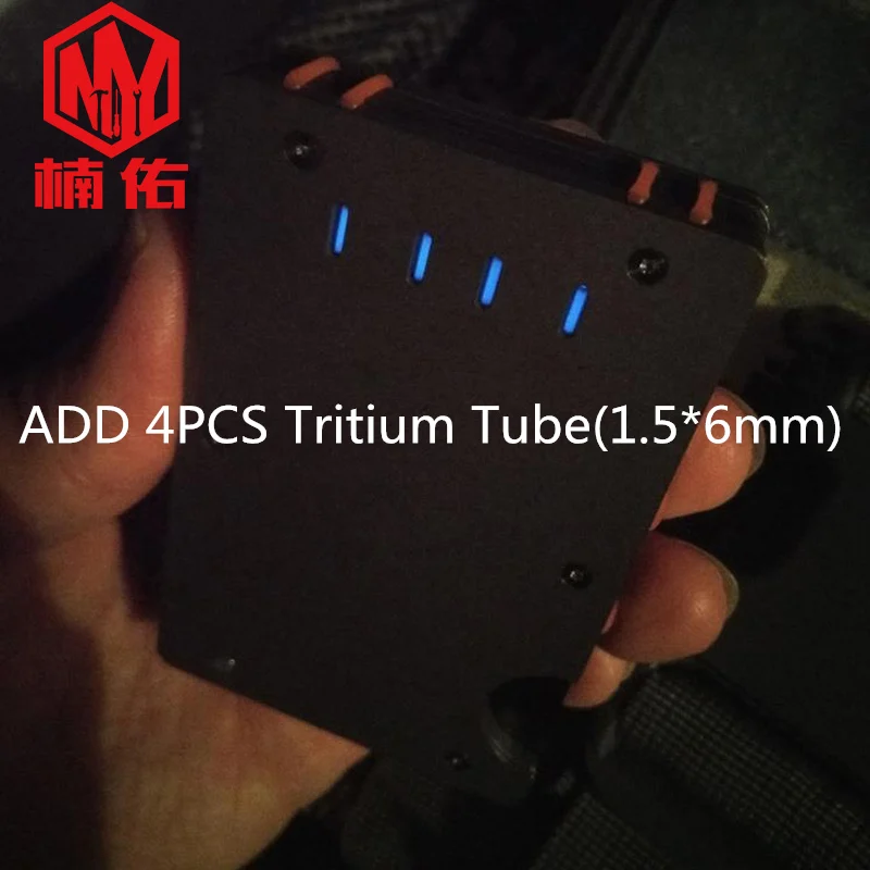 ADD 4 Tritium Tube 1 шт., инструмент для повседневного использования, переносной титановый сплав, мужской простой кошелек, держатель для карт, металлическая сумка для карт, посылка, зажим для банкнот, можно установить трубочку Тритий - Цвет: ADD 4 Tritium Tube
