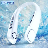 mini neck fan 9000mah portable bladeless fan rechargeable leafless hanging fans cooling wearable neckband fans air cooler