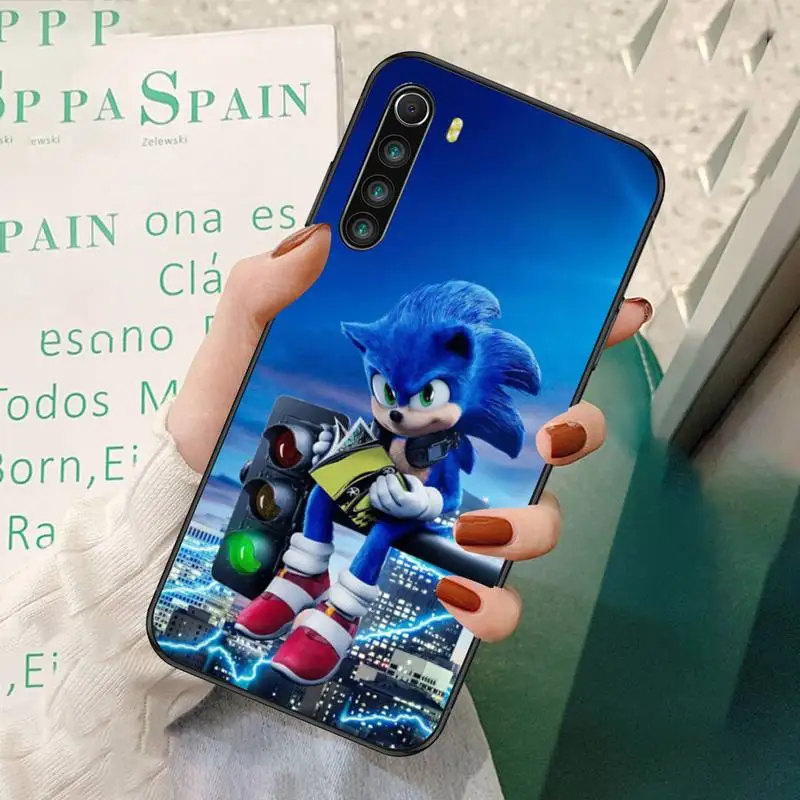

ZFGHSHYQ Black Soft Silicone Cute Hedgehog Phone Case For Redmi 7 8 9 A K20 30 Pro Note 8 9 Pro 9s