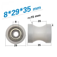 12pcs low noise uv grooved double ball bearing pa nylon sliding guide rail wheel bearing 62935mm 82935mm 6 8 x29x35mm