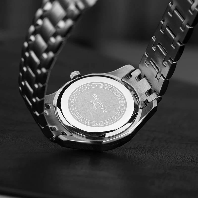 BERNY Quartz Women watch Colorful Dial Watch Fashion Casual Diamond Watch 100%Stainless Steel Ladies Clock 3ATM Waterproof Watch enlarge