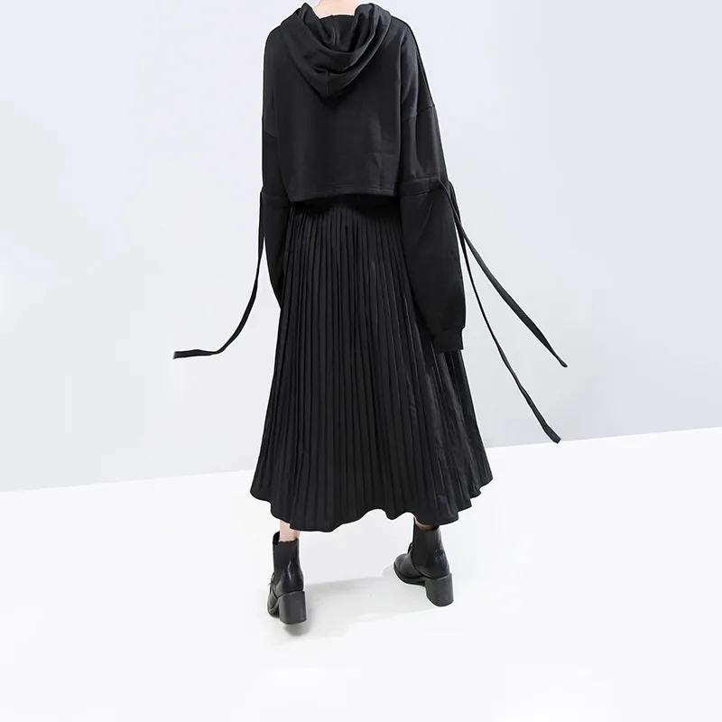 Женская юбка из искусственной кожи в стиле ампир повседневная Асимметричная