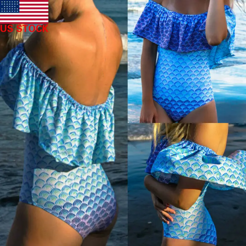 

Распродажа, слитный купальник для женщин, летний пляжный стиль, с оборками, с открытыми плечами, с принтом, купальник, пляжная одежда, купаль...