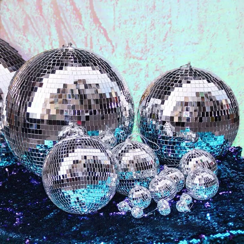 Bola reflectante para decoraci&oacute;n de &aacute;rbol de Navidad, Bola brillante para cumplea&ntilde;os, boda, hogar, fiesta, Bar, adorno-2