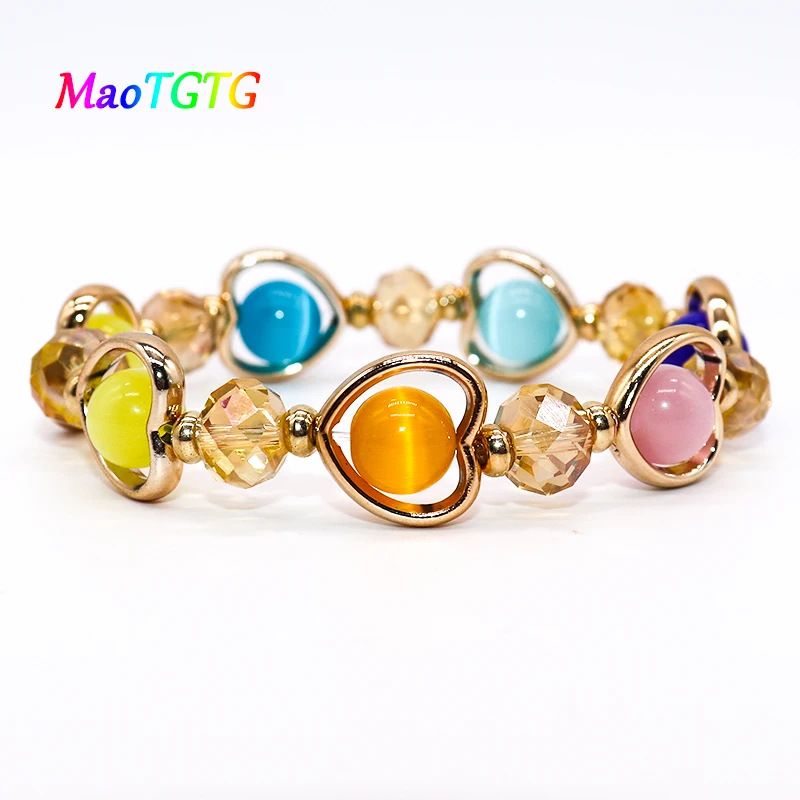 Женский браслет с камнем в виде кошачьего глаза украшение для рук новый модный