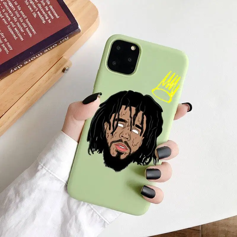 

Y61 Rapper J. Cole Phone Case Green Candy Color for iPhone 6 7 8 11 12 s mini pro X XS XR MAX Plus