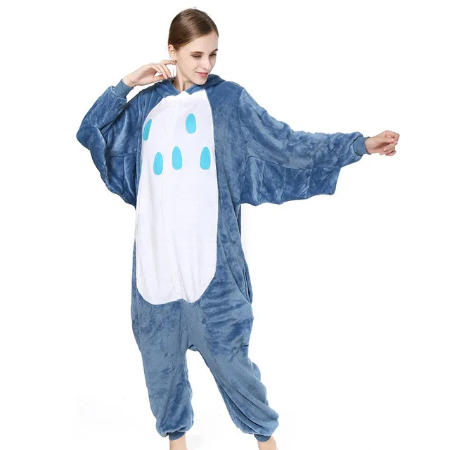 Кингуруми Акула Пикачу Onesie взрослых женщин животных пижамы набор фланелевые теплые мягкие пижамы зимний комбинезон пижамы Косплей
