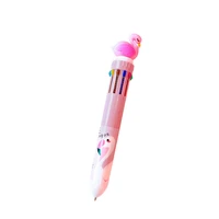 2pc kawaii multicolor color ballpoint pen flamingo fresh oil pen creative cartoon cute ten color hand pen press stationery
