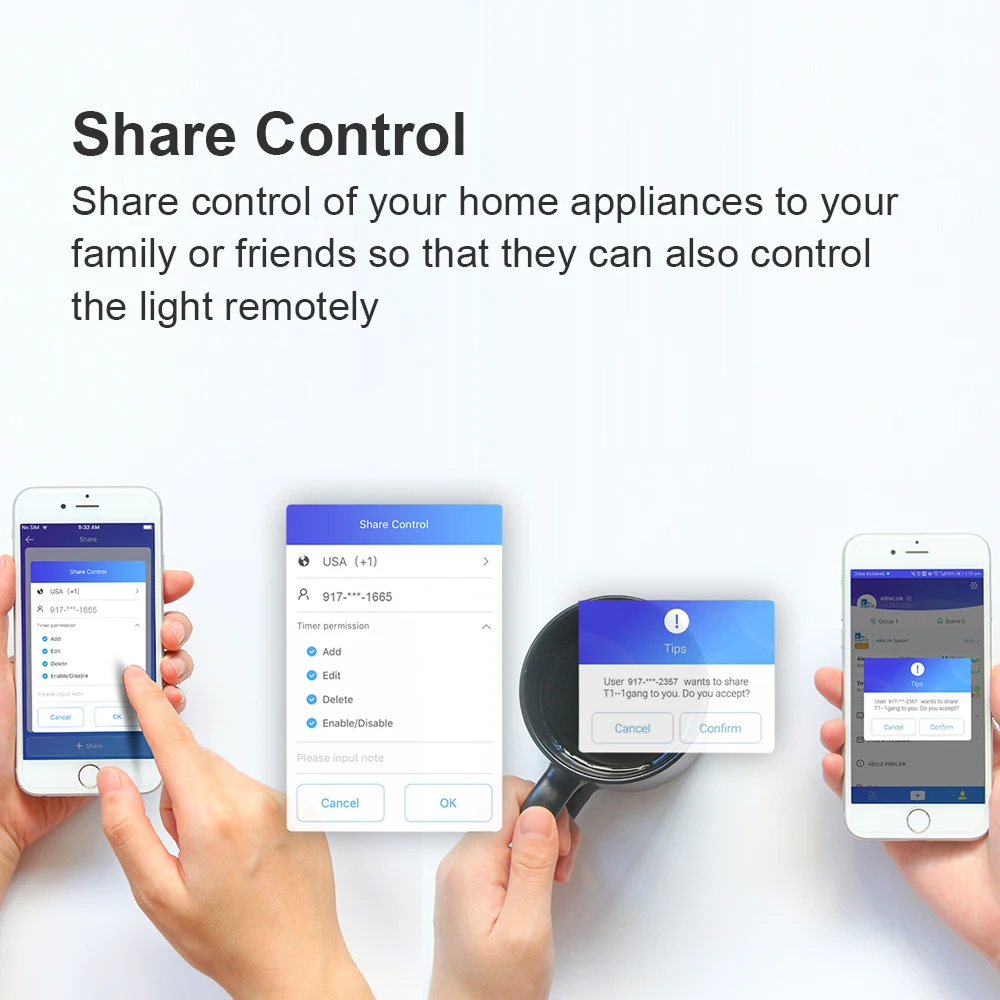 5 шт. беспроводной светодиодный смарт переключатель Sonoff Slampher R2 E27 433 МГц с