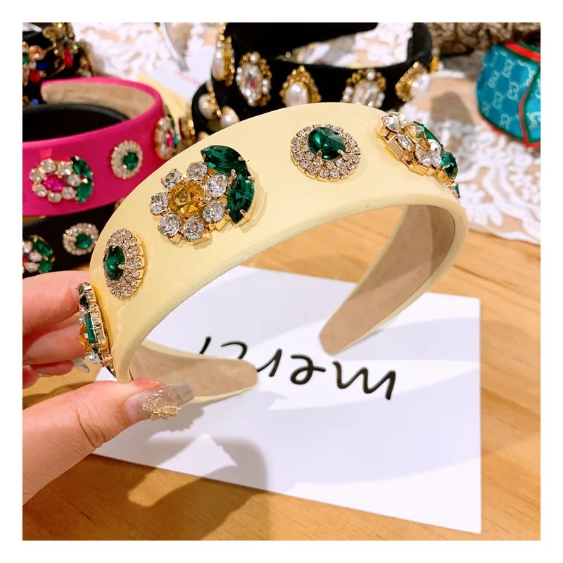 

Origional Homemade Order Vintage Baroque Heavy Industry Flower Wide Non-Slip European and American Style Hairband