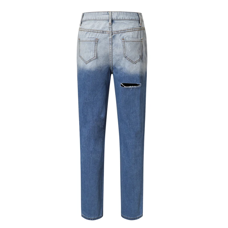 Women Distressed Jeans Stitching Straight Full Length Holes Ripped Denim Pants Hight Waist Button Fly Causual Ladies Jeans
Women Distressed Jeans Stitching Straight Full Length Holes Ripped Denim Pants Hight Waist Button Fly Causual Ladies Jeans
