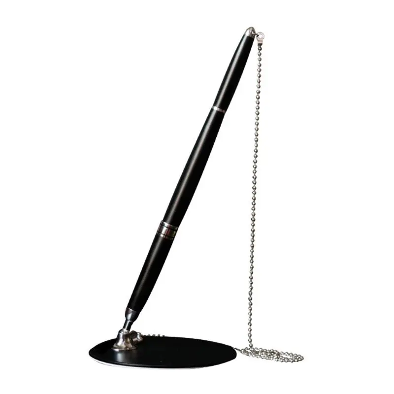 F2TA Classic Metal Ballpoint Pen Secure Chain Attached Base Stand Desk Office Counter Signature Pens Stationery Gift | Канцтовары для