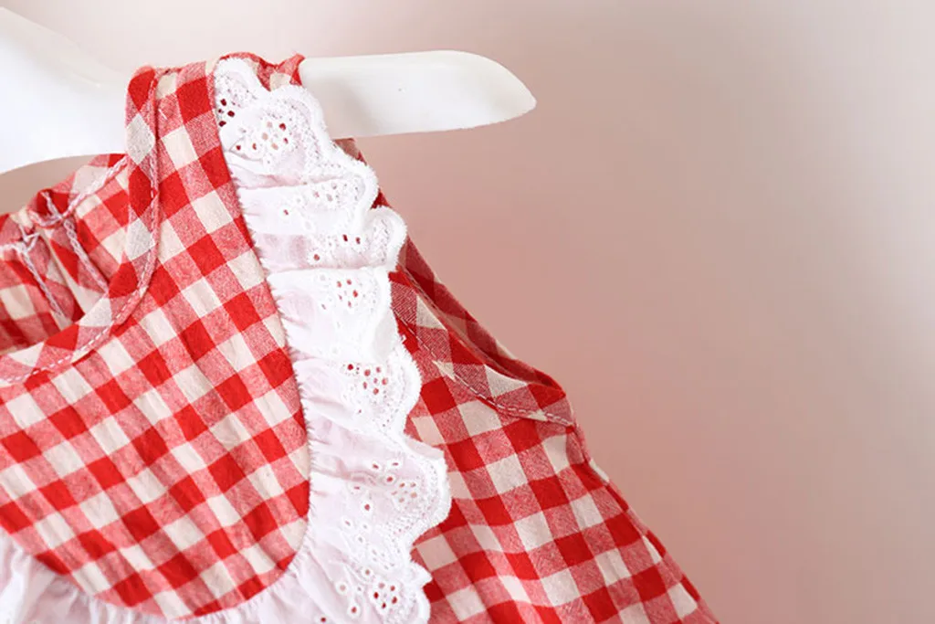 

SAGACE Unisex Baby Bodysuit Newborn Plaid Lace Patchwork Romper Bodysuit Hat Outfits Sleeveless Newborn Baby Sleepwear