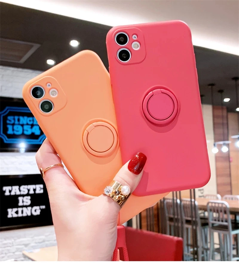 Чехол подставка из жидкого силикона с кольцом держателем для OnePlus 8 Pro 8Pro чехол One