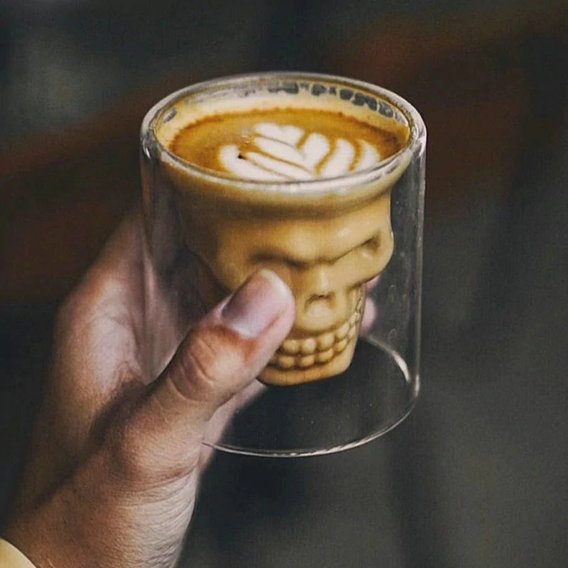 2 шт. прозрачные бокалы для вина и пива с черепом | Дом сад