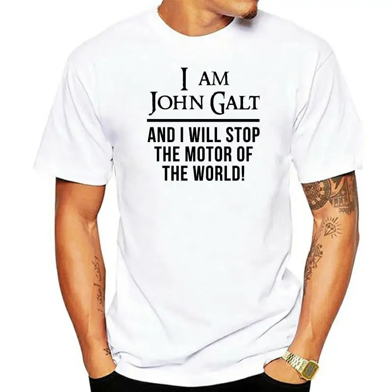 

Men t shirt Atlas Shrugged John Galt Motor of the World tshirts Women-tshirt