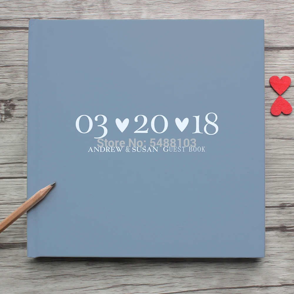 

Personalized Mr & Mrs Wedding Guest Book Alternative Arrow And Love Heart,Custom Name Date White Wedding Guestbook,Wedding Album