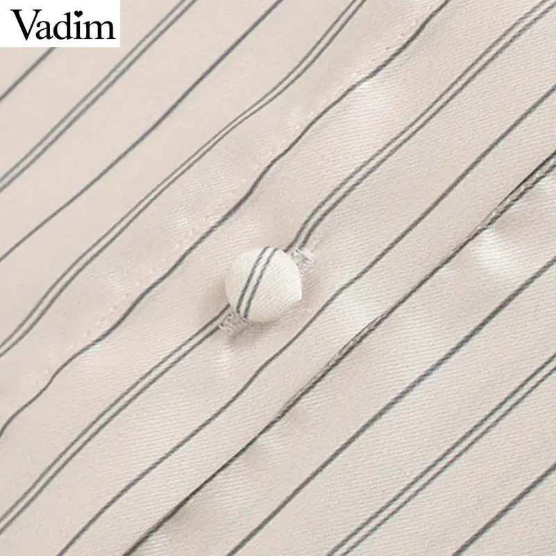 Vadim Женская шикарная полосатая блузка большого размера с галстуком-бабочкой