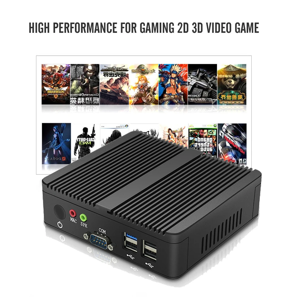 HLY безвентиляторный мини ПК Intel Celeron j1900 Win Windows 10 7 Linux тонкий клиент Minipc Pfsense Micro 2Lan