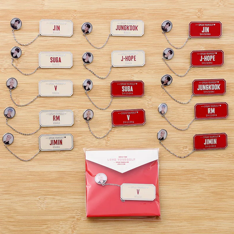 

1 шт. Bangtan Boys Япония Осака и Шизуока произнесите свой альбом металлический значок на цепочке сумка Аксессуары для одежды