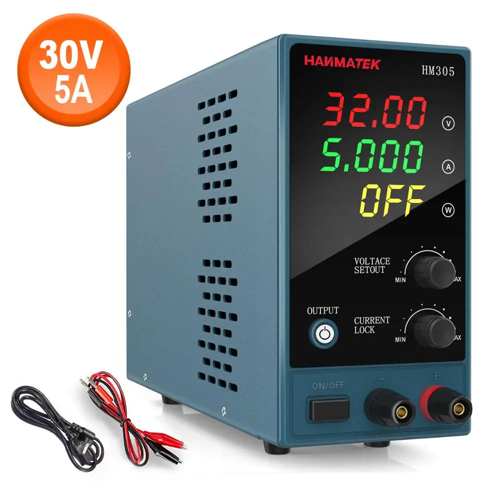 

30V 5A DC Power Supply Adjustable 4 Digit Display Mini Laboratory Power Supply Voltage Regulator HM305 For Phone Repair