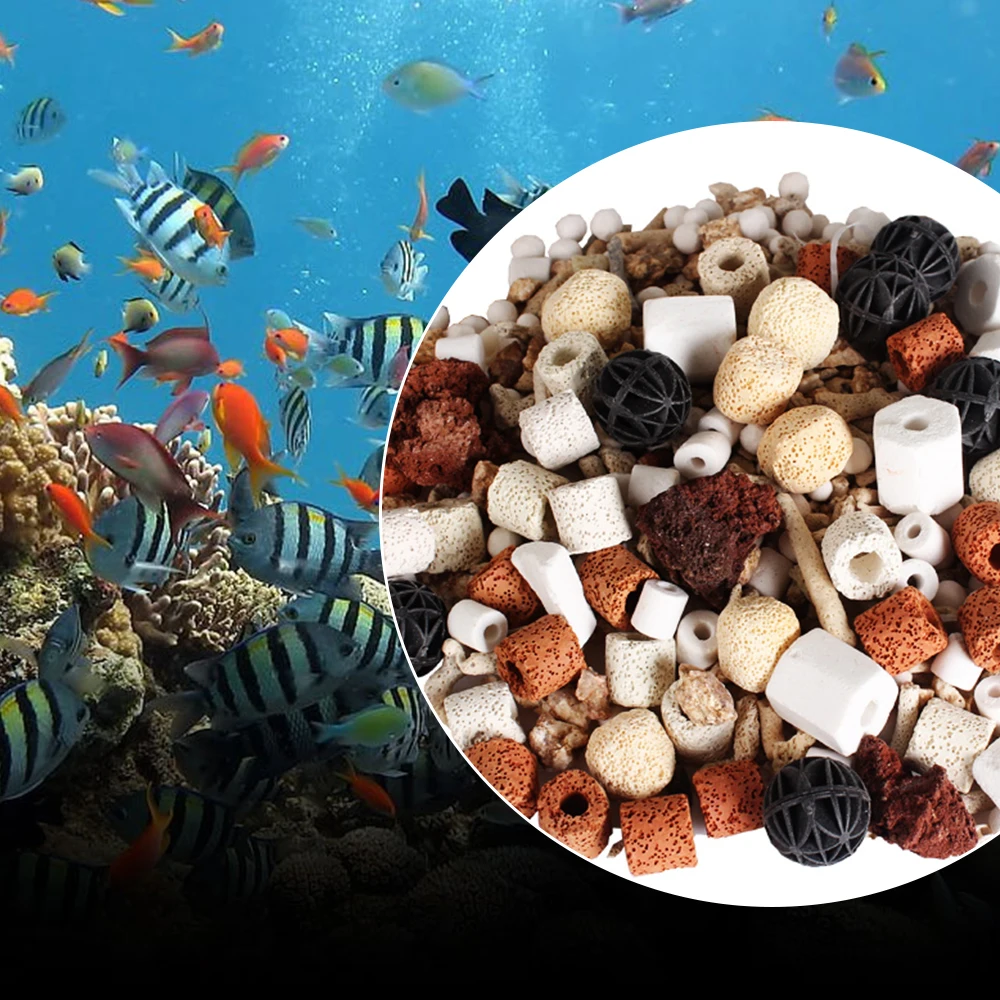 Аквариумный фильтр для аквариума керамическое кольцо с активированным углем