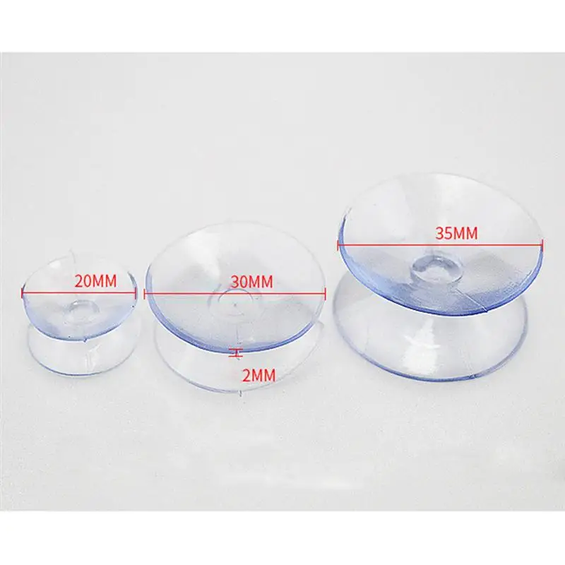 

12pcs 10 x 20mm Transparent Double-sided Suction Rubber Pads for Glass Silicone Suckers without Hooks