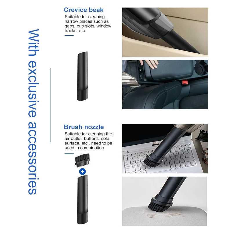 Портативный автомобильный пылесос для дома и автомобиля двойного использования