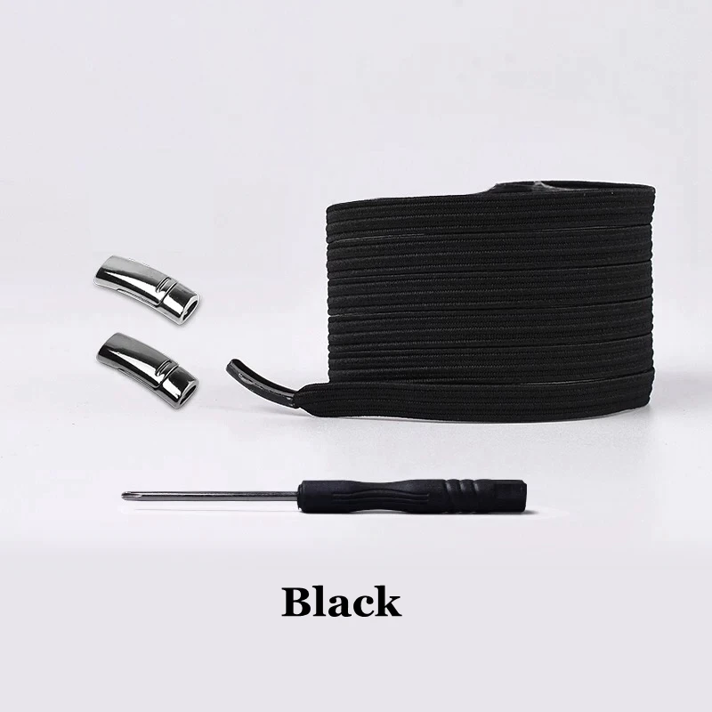 Black 1 пара, 24 цвета, плоские магнитные шнурки, эластичные шнурки без завязок, шнурки для обуви для детей, взрослых, унисекс, сникерсы, шнурки, шнурки для быстрого отдыха - Цвет: Black