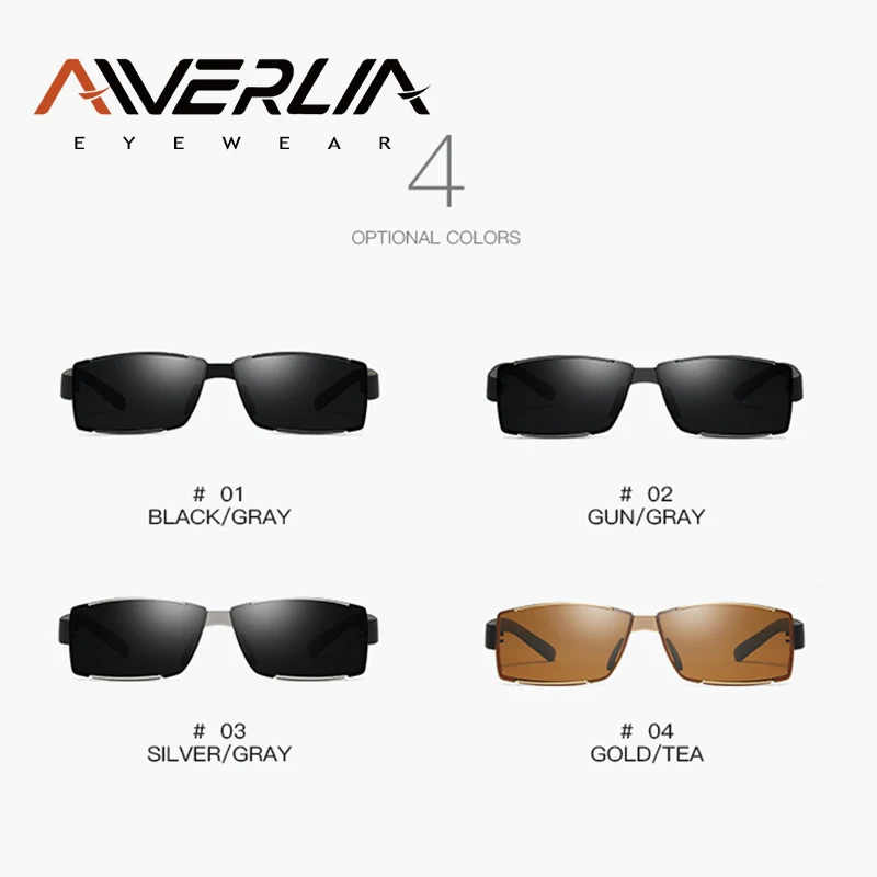 

AIVERLIA Polarized Sunglasses Men Square Frame Men's Glasses Women Brand Design Vintage Driving Sunglasses Male Goggles Shadow Gafas De Sol Black Brown Lens AI74