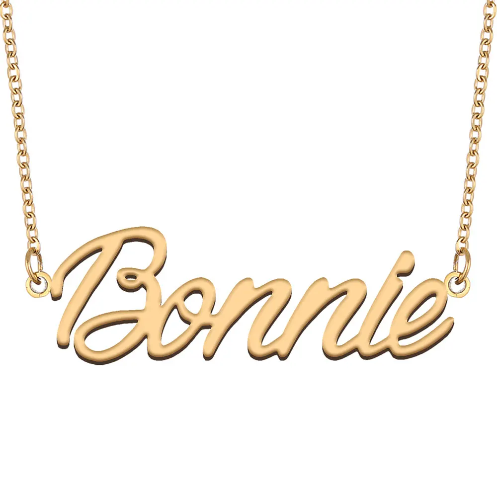 Ожерелье с именной табличкой Bonnie для женщин ювелирные изделия из нержавеющей
