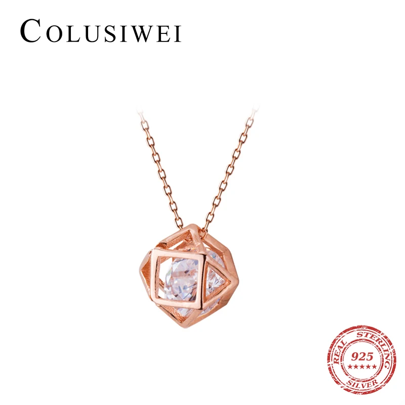 Colusiwei геометрический дизайн ожерелье для женщин из стерлингового серебра