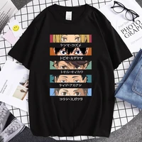 haikyuu funny eyes cartoon tee shirt men japan anime fashion t shirt brand casual loose tops male hip hop harajuku t shirts